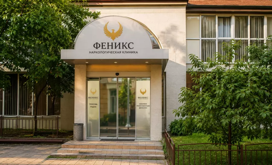 Вход в наркологическую клинику «Феникс» в Белореченске